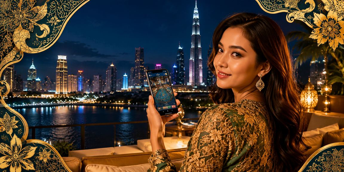 Pemain menggunakan kasino mudah alih 9701 di Kuala Lumpur dengan rekaan batik